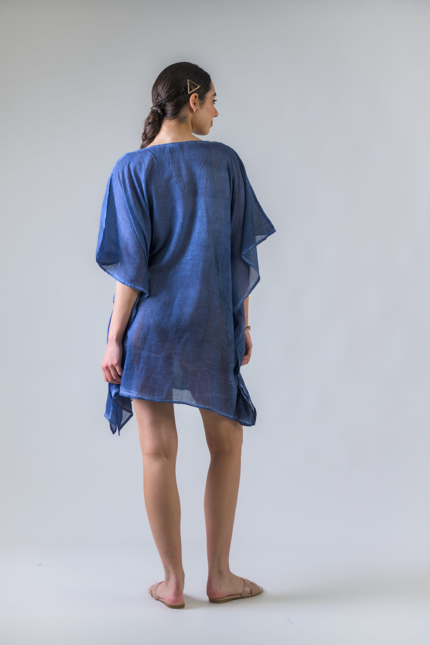 Bead Embroidered Kaftan - Blue