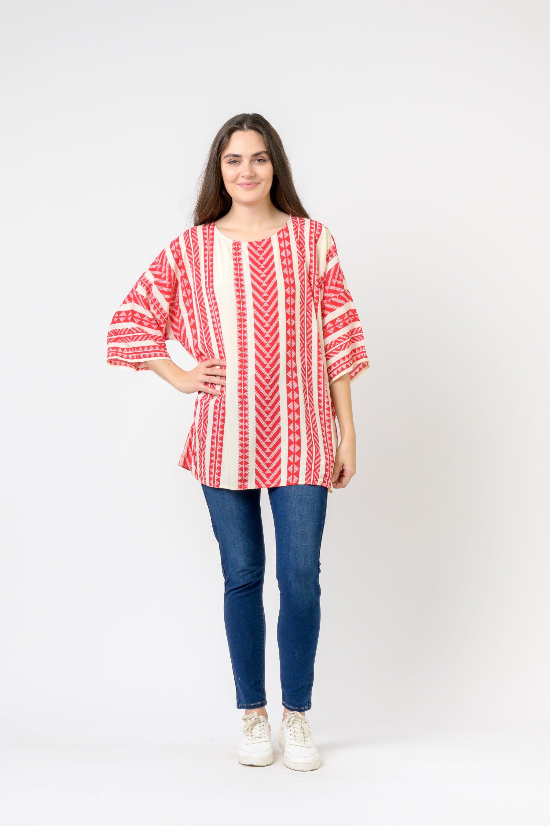 Aztec Print Top - Red