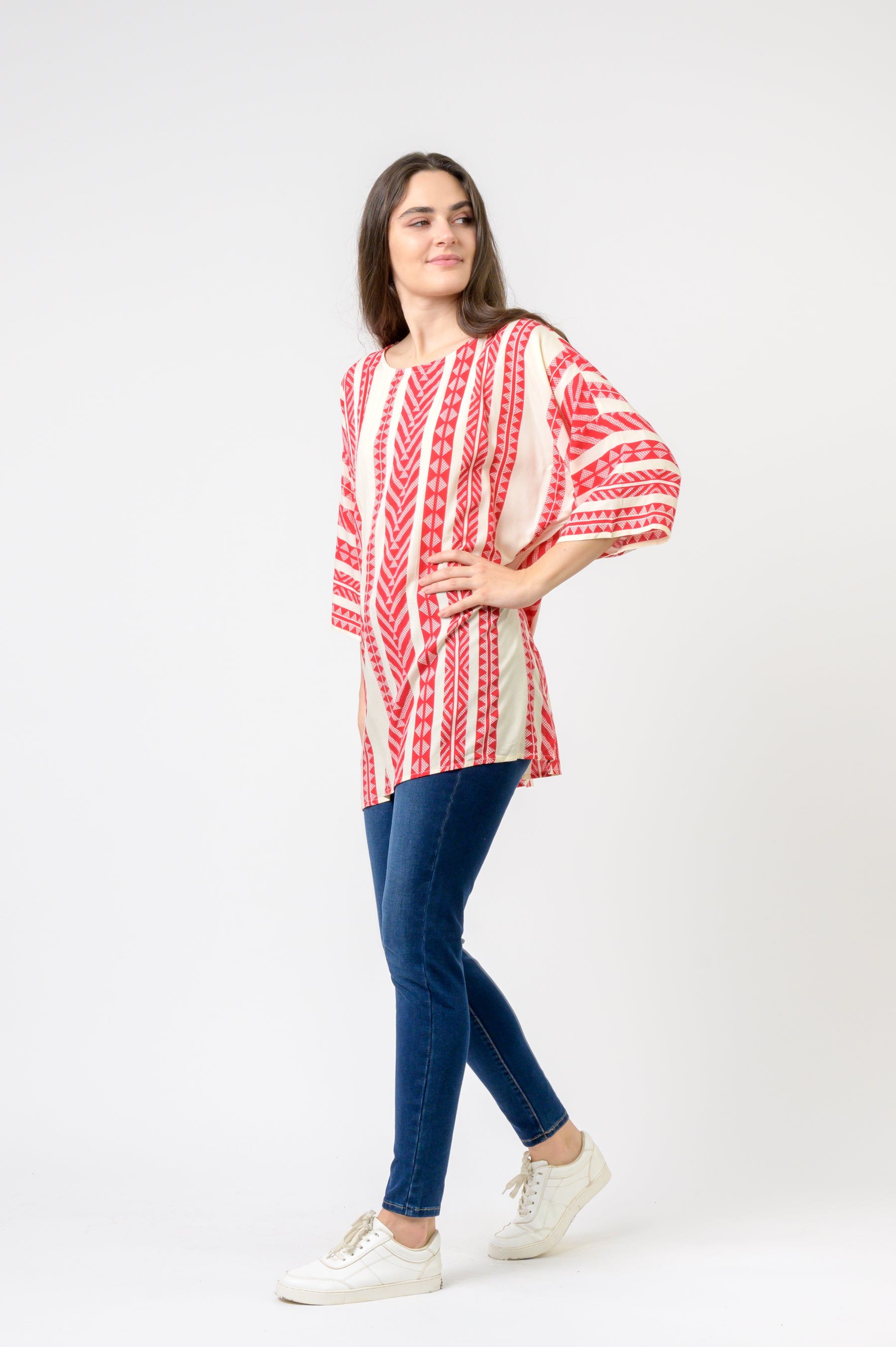 Aztec Print Top - Red