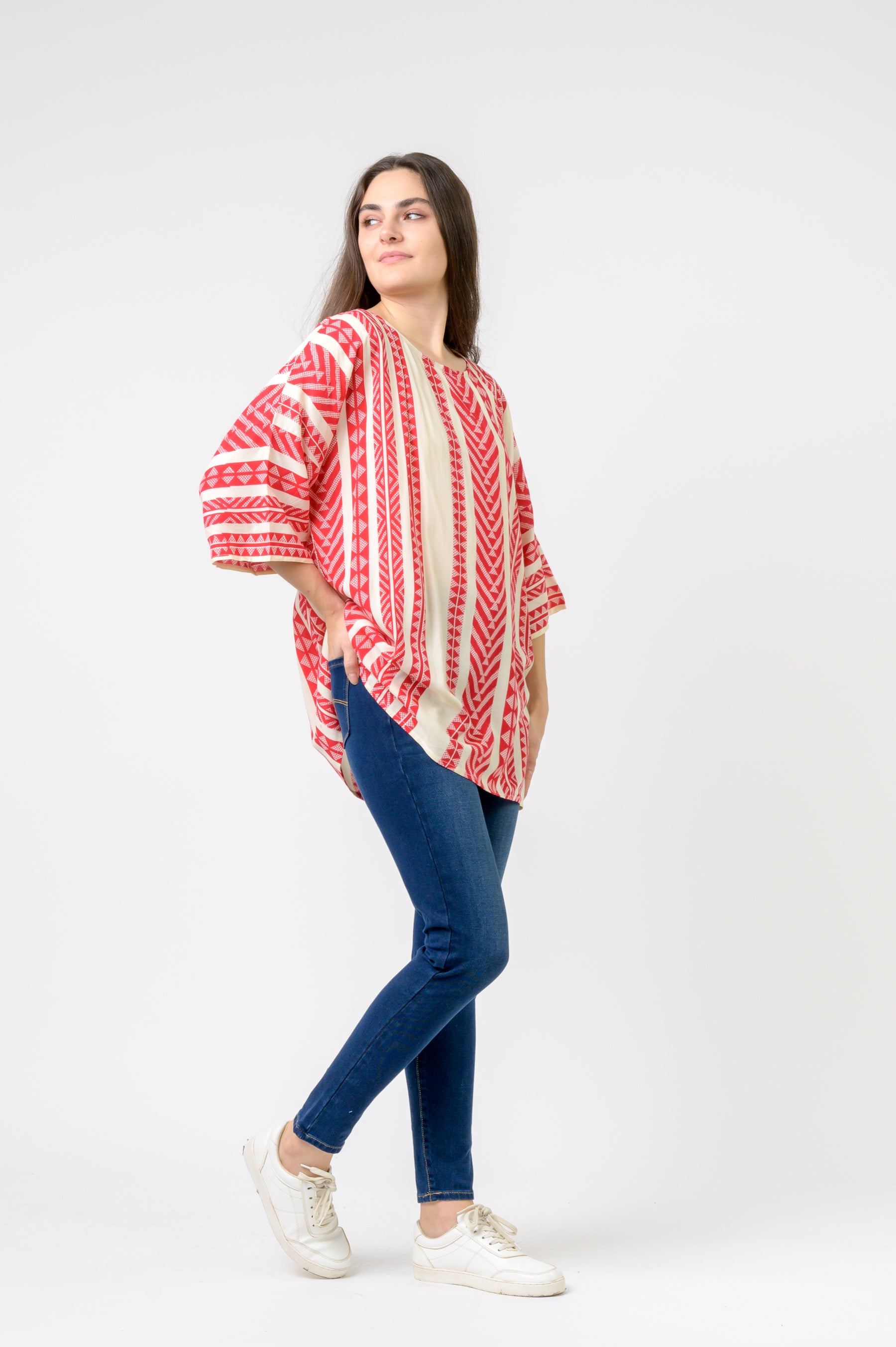 Aztec Print Top - Red