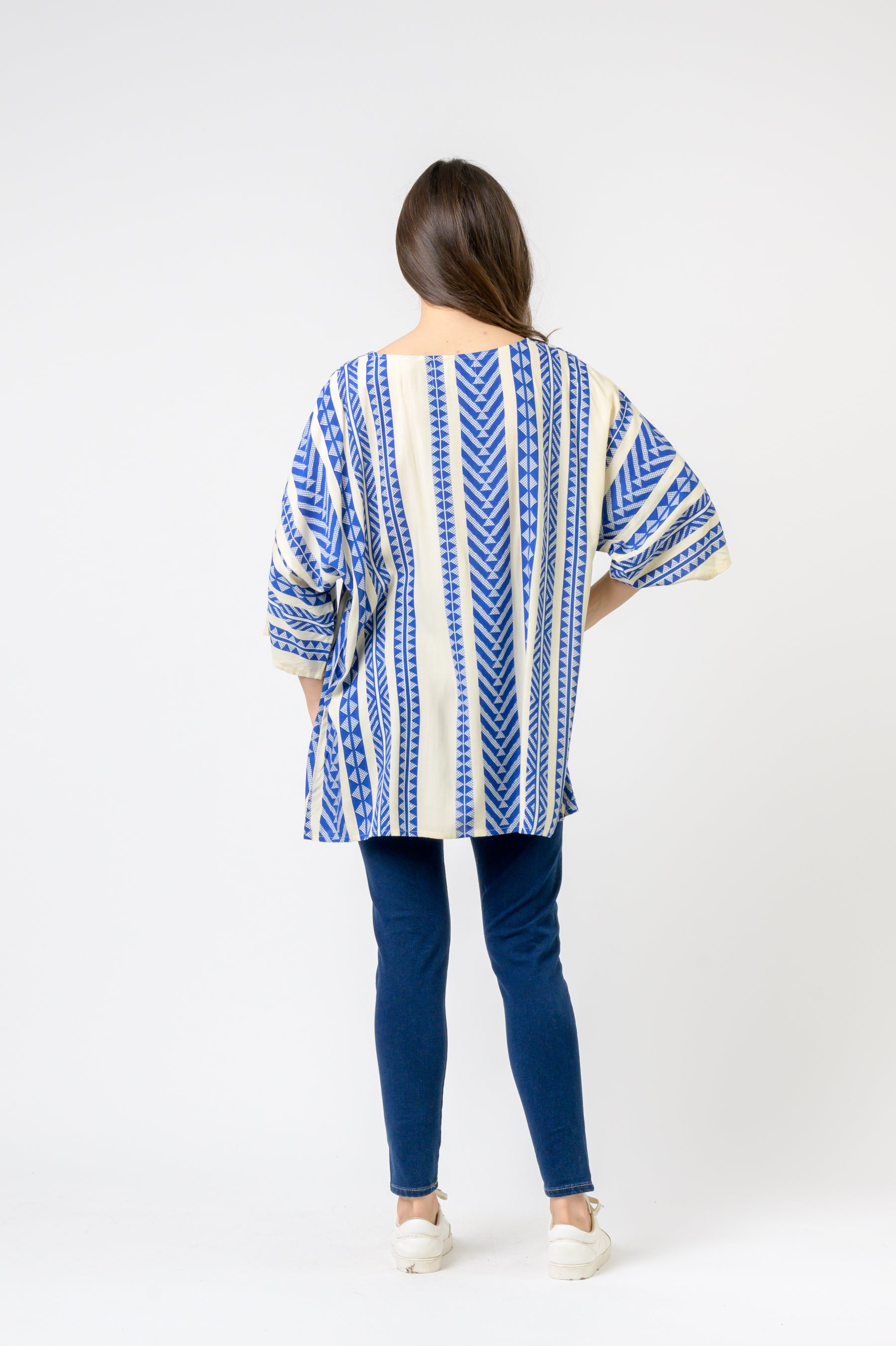 Aztec Print Top - Blue