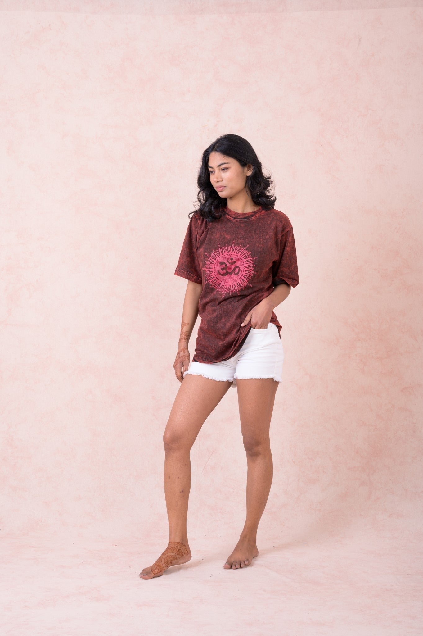 Om Mandala T-Shirt - Maroon