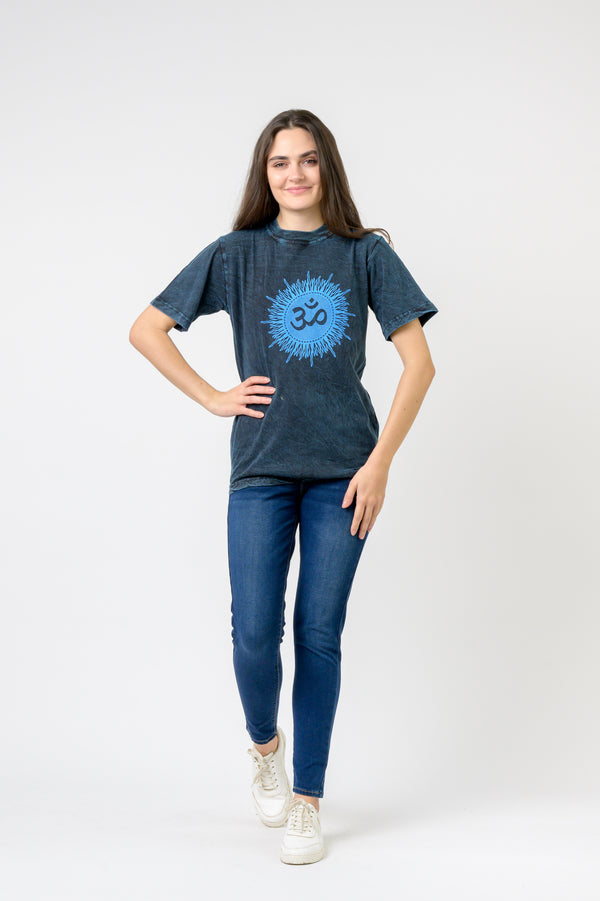 Om Mandala T-Shirt - Blue