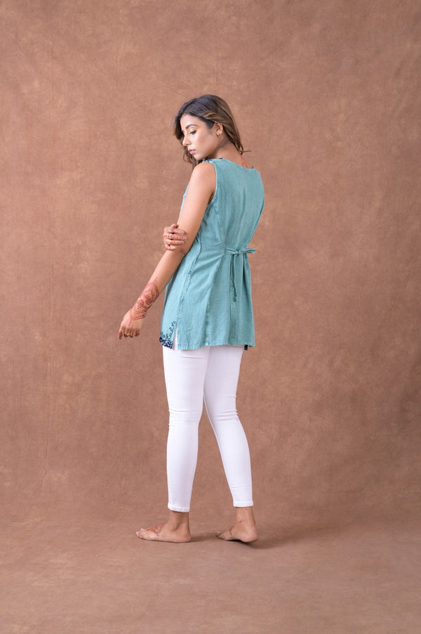 Rhea Hem Patterned Tank Top