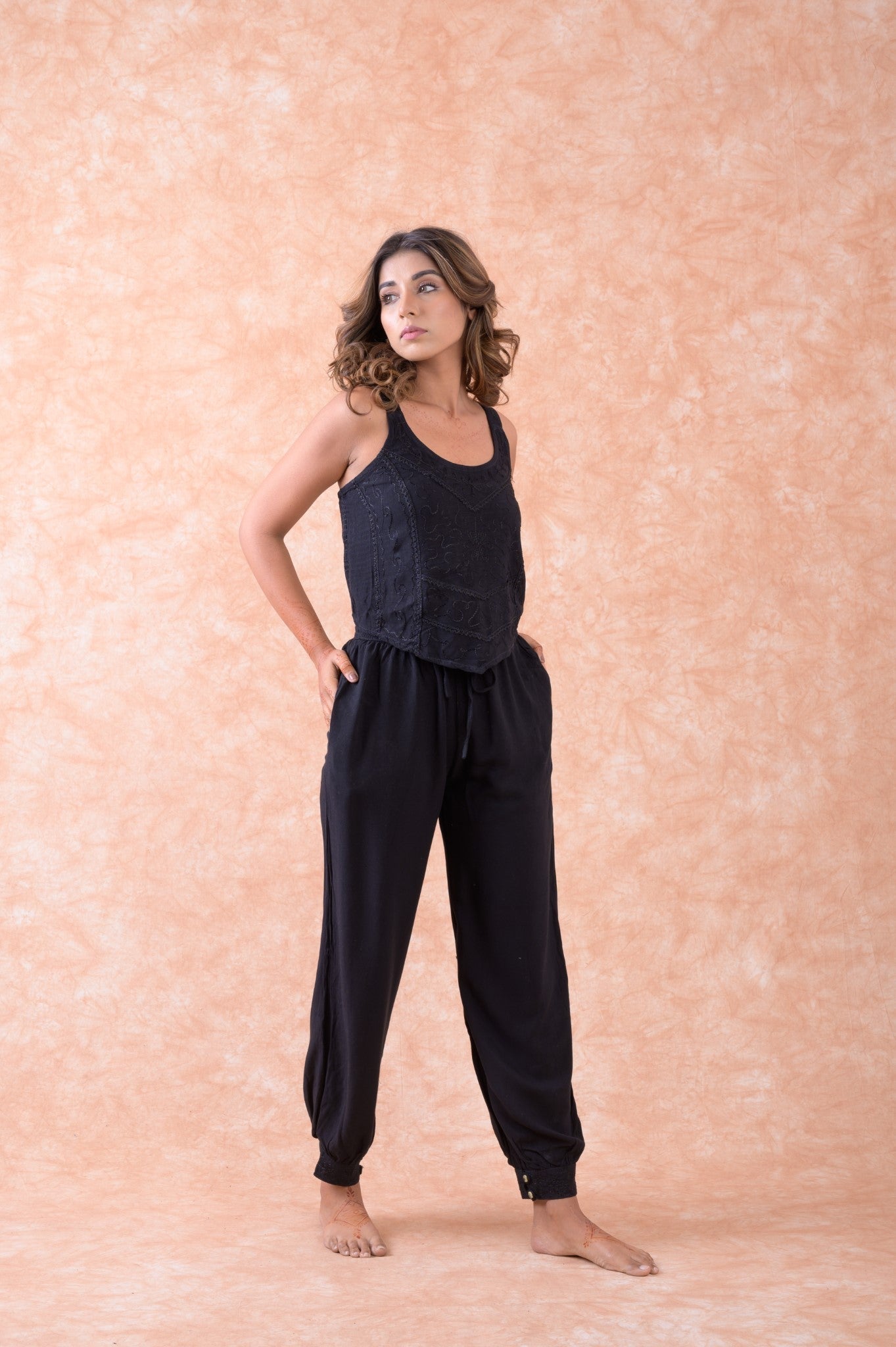 Rhea Embroidered Corset Tank Top