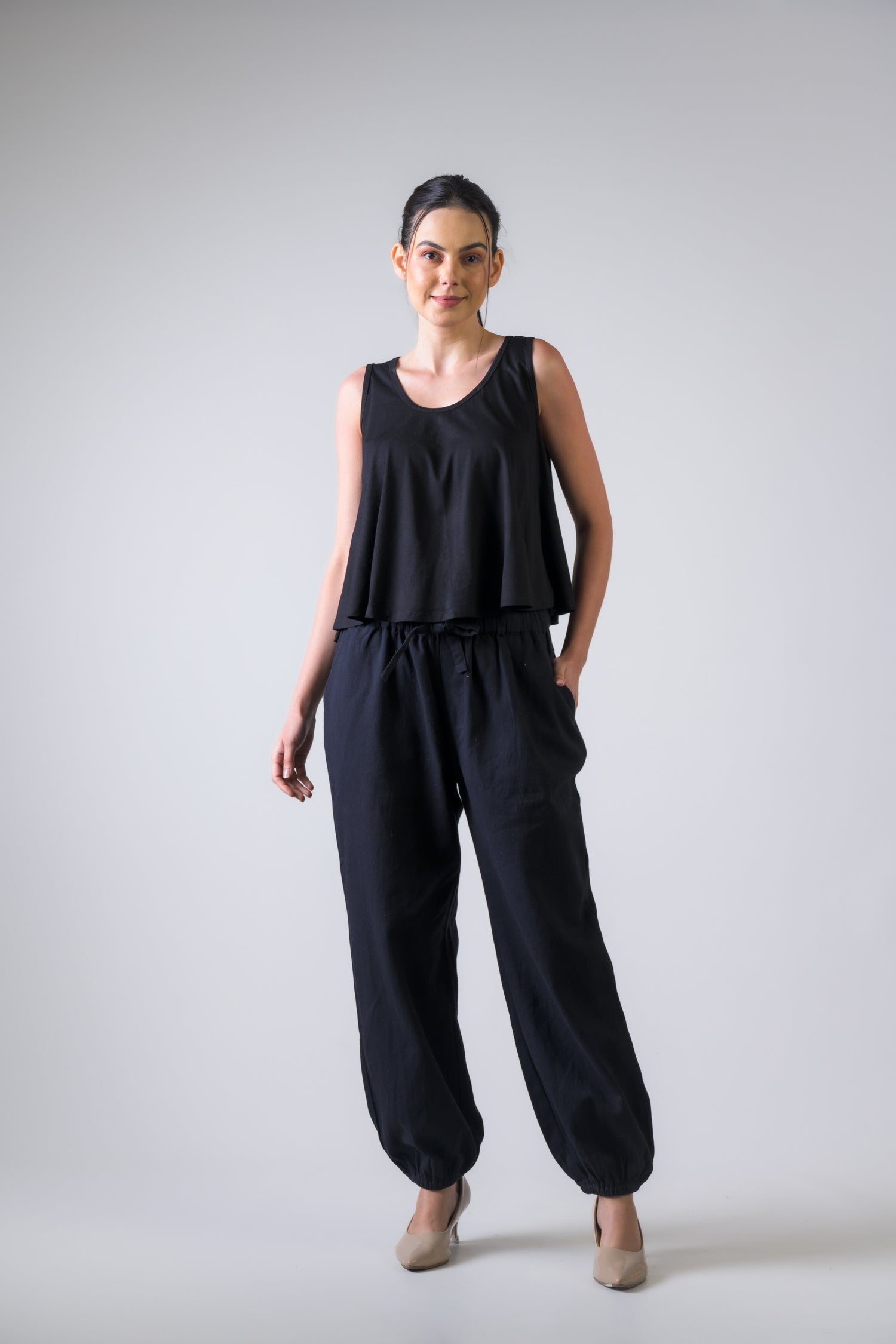 Lycra Crop Top - Black