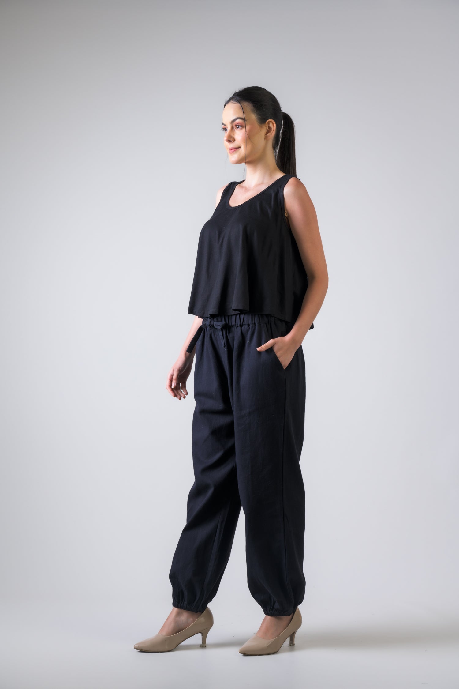 Lycra Crop Top - Black