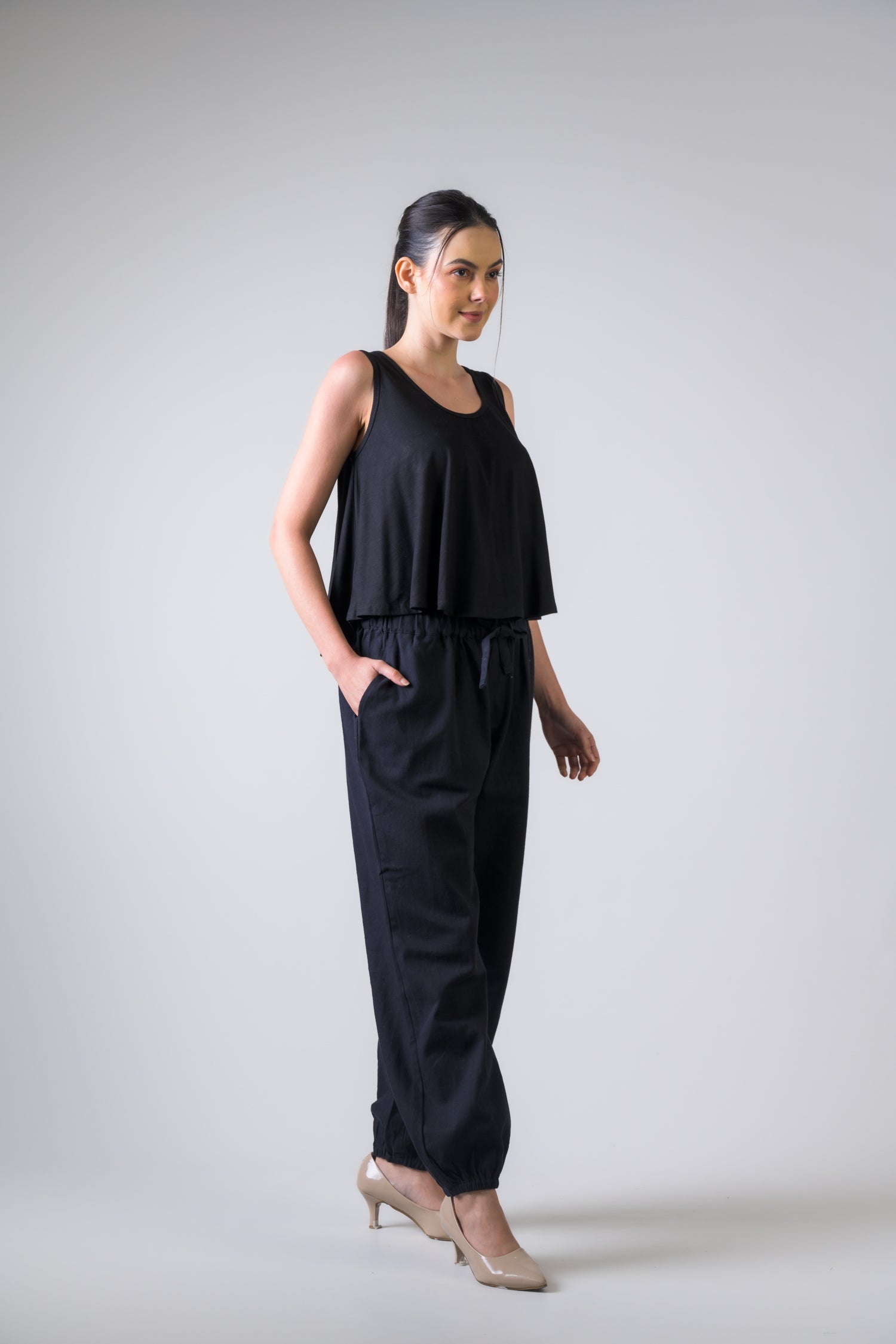 Lycra Crop Top - Black