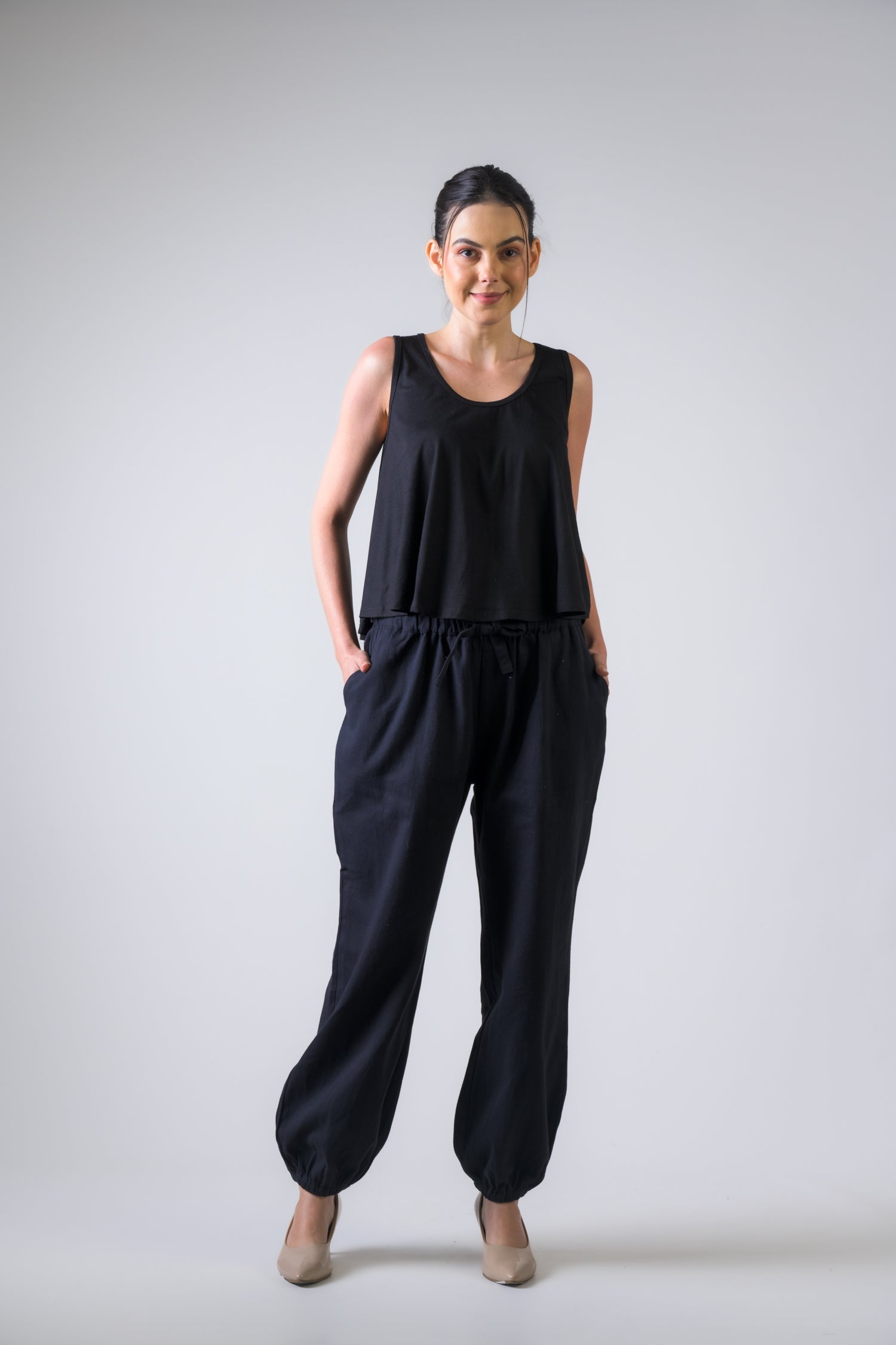 Lycra Crop Top - Black