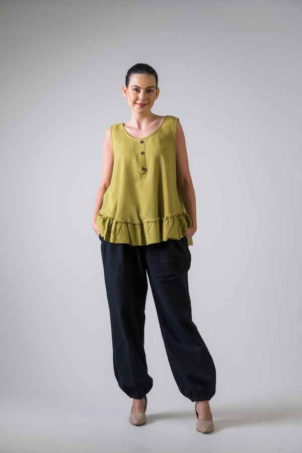 Buttons Tank Top - Green