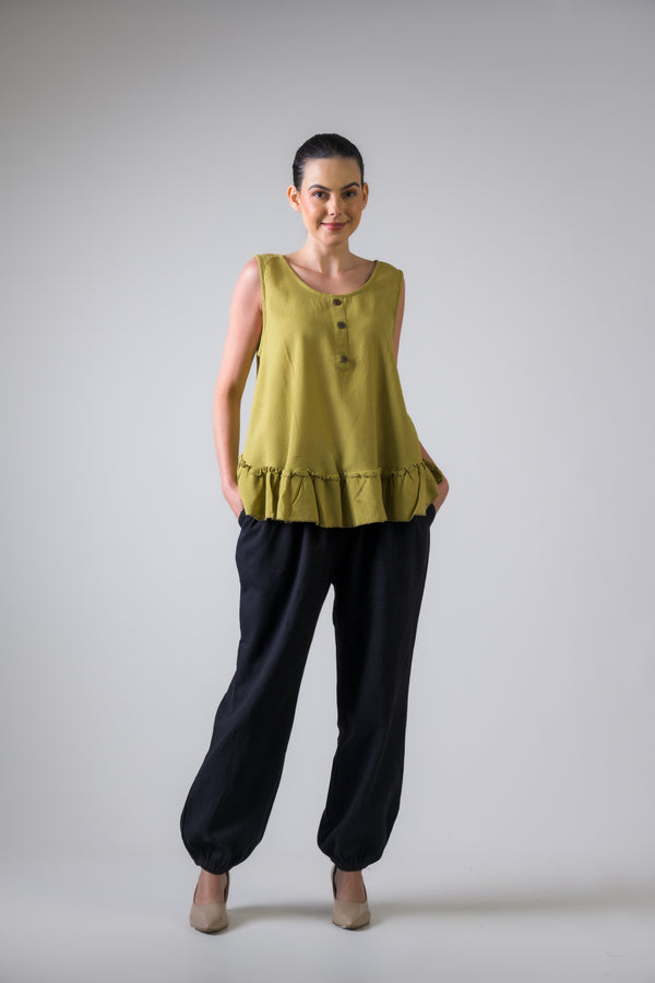 Buttons Tank Top - Green