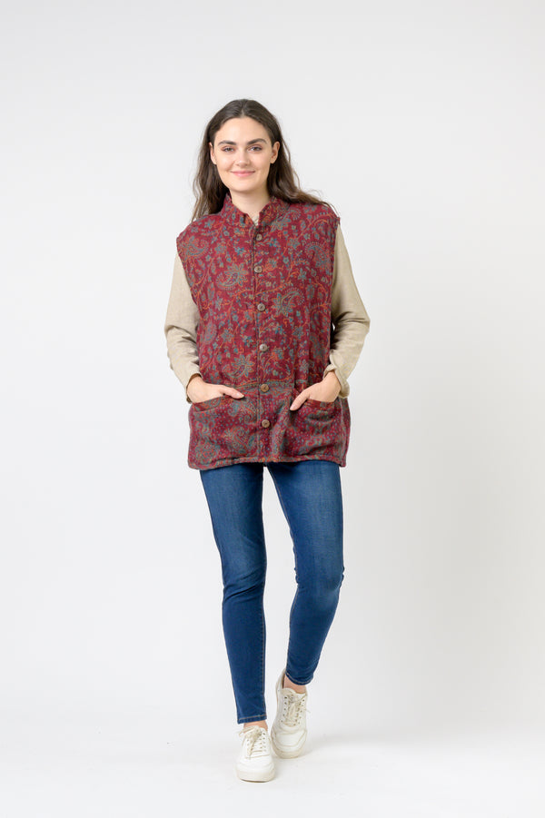 Nehru Collar Vest - Print