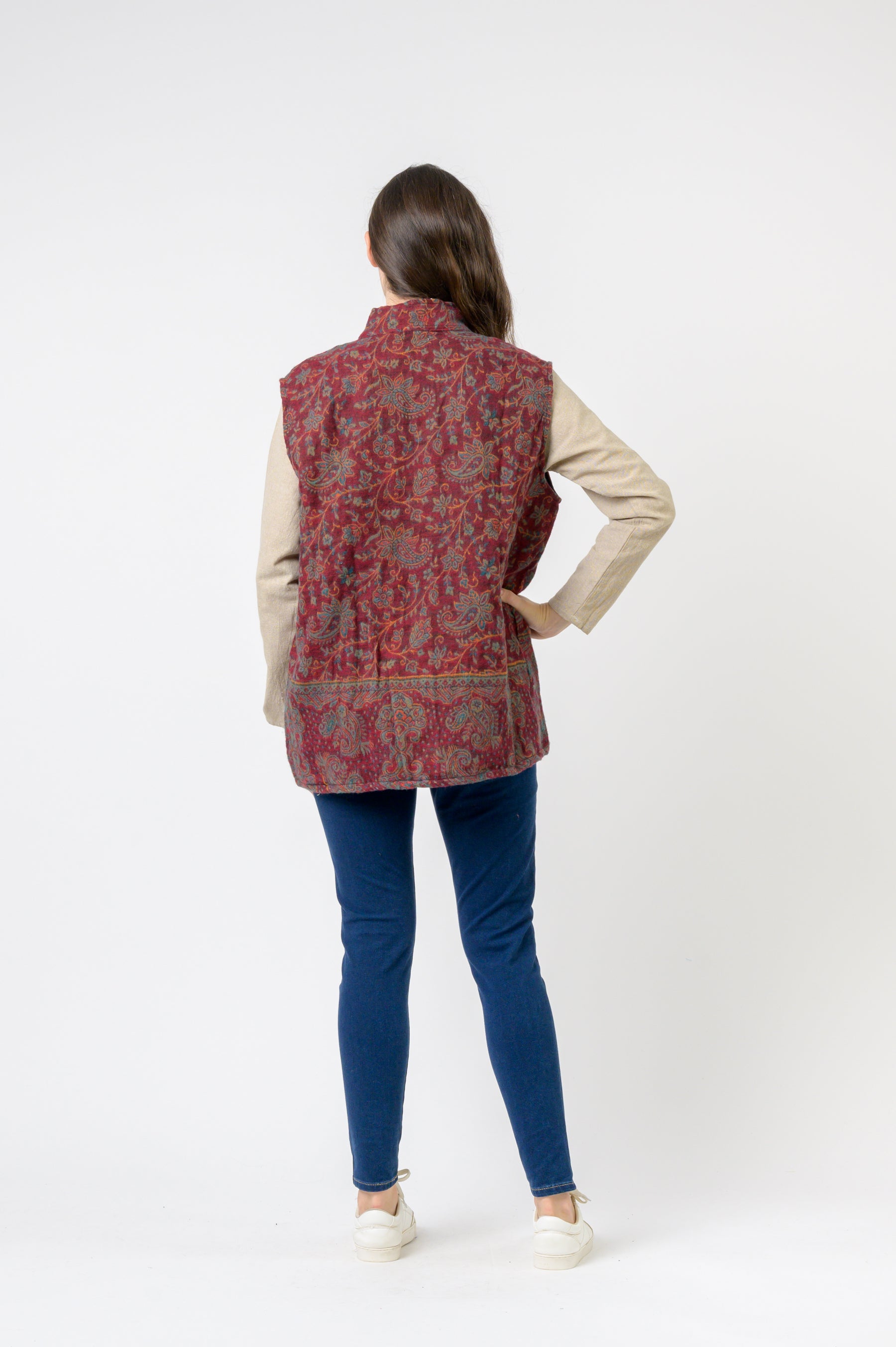 Nehru Collar Vest - Print