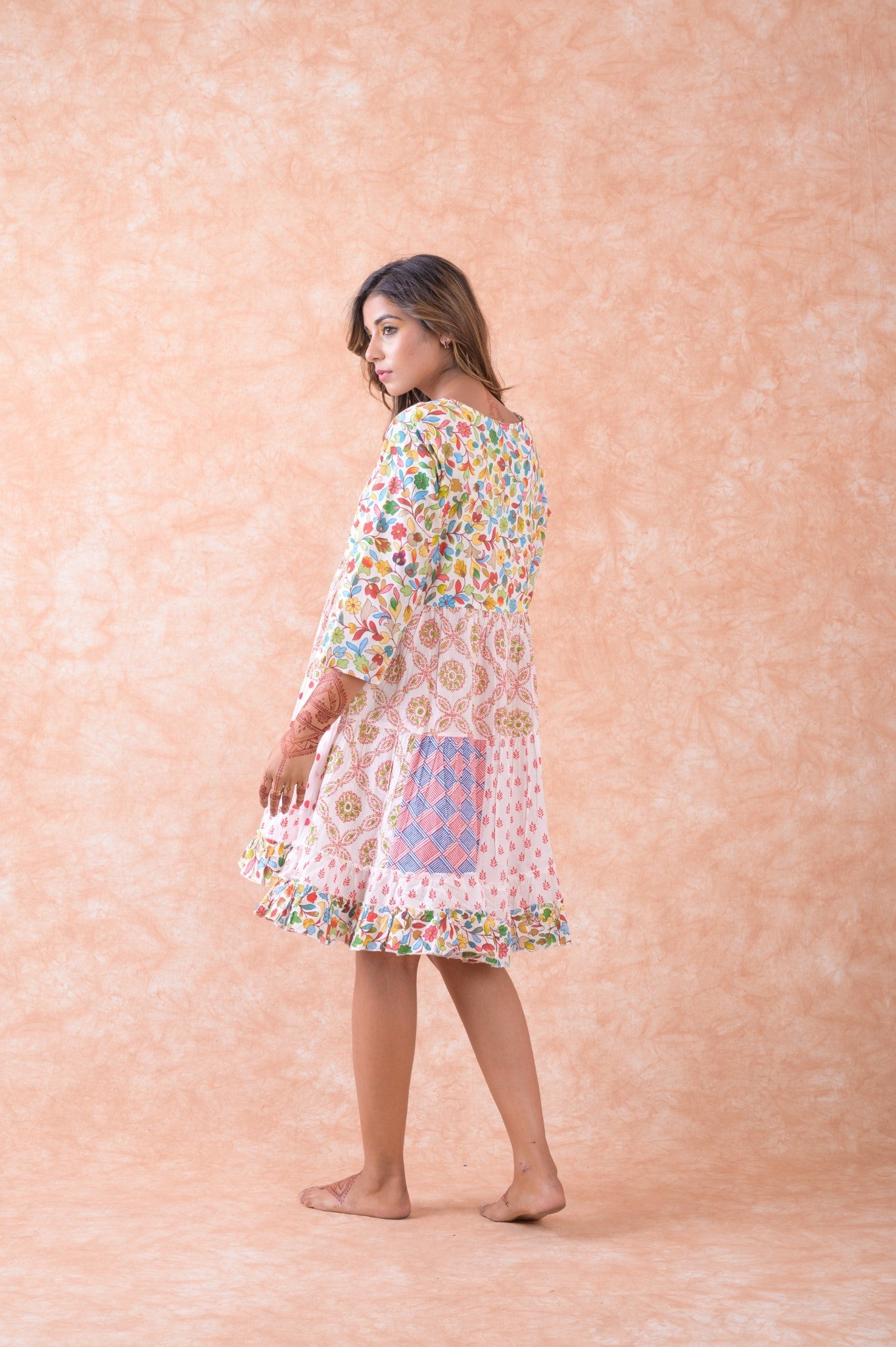 Rhea Multi Pattern Dress