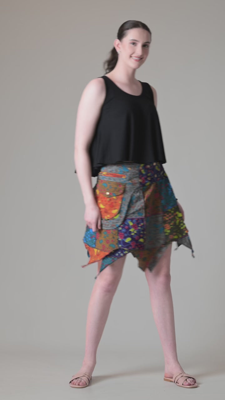 Colorful Mushroom Patches Skirt