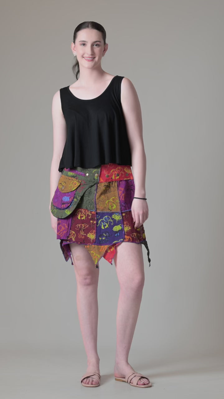 Colorful Mushroom Patches Skirt